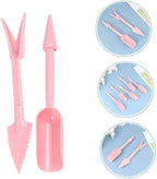 HEMOTON Succulent Planting Tool Set 20pcs (16cm Pink) Plastic Transplant Gardening Tools for Bonsai and Flowerpot Use Household Gardening Accessories