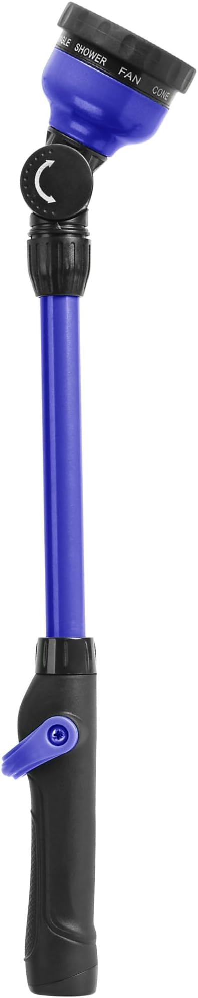 STYDDI Metal 9 Pattern Garden Watering Wand with Pivoting Head and Thumb Control, 18-Inch, Ideal for Hanging Baskets and Shrubs, Blue