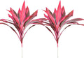 2 Pcs Artificial Cordyline Fruticosa Logs Tropcial Plant 21.6in Fake Dracaena Tree for Indoor Outdoor Office Home Living Room Patio Greenery Porch Decor (Red)