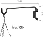 AILIN YELOKIE 15" 360° Swivel Plant Hanger - Heavy Duty Solid Steel Wall Hook, 12-Directional Adjustable for Bird Feeders, Outdoor/Indoor Plants, Garden & Patio (2-Pack)