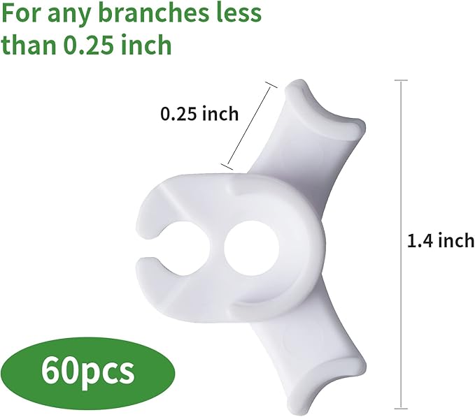 XINHUIDALSQ 60 PCS Low-Pressure Plant Training Clip, 90 Degrees Plant Stem Trainer, Plant Training Clips Plant Bud Bender, Gentle Plant Clips(White)