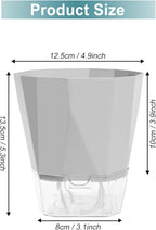 3 Pack Self Watering Planter Pots, 4.9 Inch African Violet Pots for Indoor Outdoor Windowsill Gardens, Plant Pot with Wick Rope and Reservoir