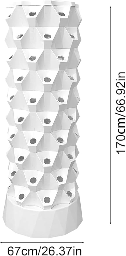 Hydroponic Tower, 14-Layer Hydroponics Growing System Kit with 70 Slots, Vertical Garden System with 20L Water Tank and Pump for Indoor Outdoor Home, Balcony & Patio (80 Slots)