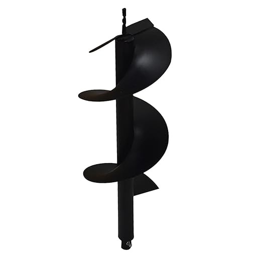 10-in Earth Auger Drill Bit, Garden Plant Flower Auger Rapid Planter Compatible Gas Powered Post Fence Hole Digger with 3/4 Shaft