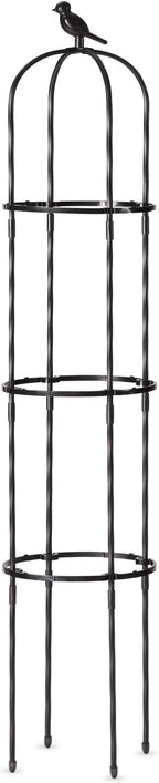 FOLLOOK Garden Trellis for Climbing Plant Outdoor, 67" Tall Round Cucumber Trellis Plant Supports for Vines Flower Climbing Rose Clematis Vegetable Tomato Trellis, 1PC, Black