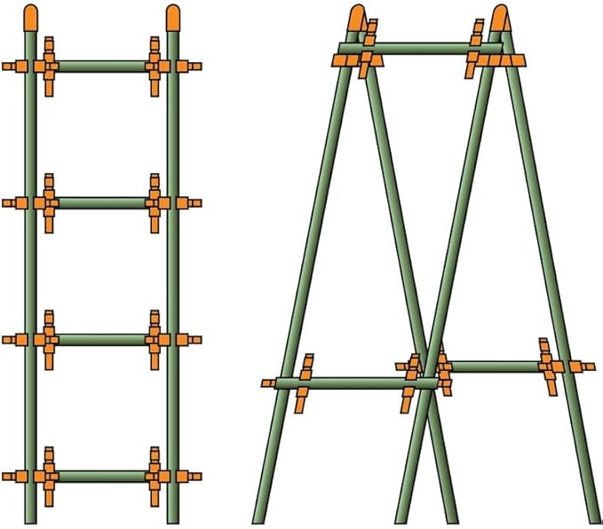 Plant Support Clips for Trellis, Garden Stakes, Wire Fence, Climbing Plants, Indoor Gardening, Hydroponics Systems, and Vines | Durable Gardening Clips (50 Lime Green + 50 Tangerine Orange)
