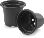 KINGLAKE 100 Pcs 4" Plastic Plants Pots Black