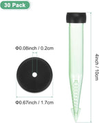 M METERXITY 30-Pack Floral Water Tubes, 4 Inch/ 10cm Plastic Floral Tubes with Rubber Caps for Flower Arrangements, Fresh Flower Water Tubes [Transparent Green]