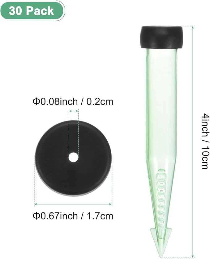 M METERXITY 20-Pack Floral Water Tubes, 4 Inch/ 10cm Plastic Floral Tubes with Rubber Caps for Flower Arrangements