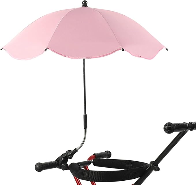 Chair Umbrella with Clamp Portable Adjustable Angle Sun Shade UPF 50+ for Beach Patio Strollers and Folding Chairs Polyester Rubber