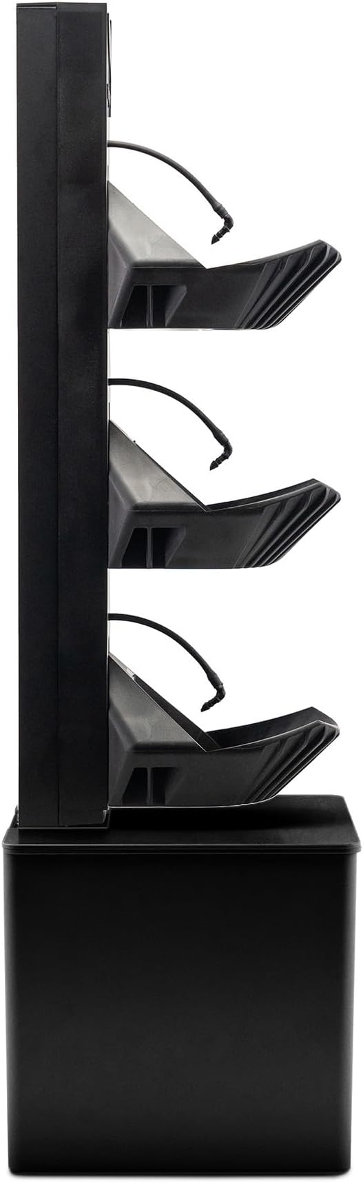 Tevatower Mini Smart Self-Watering Indoor Garden System - 3-Tier 4-Inch Planter Pot for Herbs, Flowers and Indoor Plants, Compact Smart Planter for Home Kitchen Office - Midnight Black