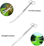 Aquascaping Tools 5 in 1 Kit Aquarium Scissors Plant Tools Curved & Straight Scissor Tweezers Spatula Stainless Steel Anti Rust Aquascape Tools for Fish Tank