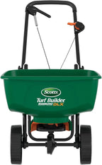 Scotts Turf Builder EdgeGuard DLX Broadcast Spreader - Spreader For Lawn Fertilizer, Weed & Insect Control, Grass Seed, and Ice Melt, Holds Up To 15,000 sq. ft. of Product