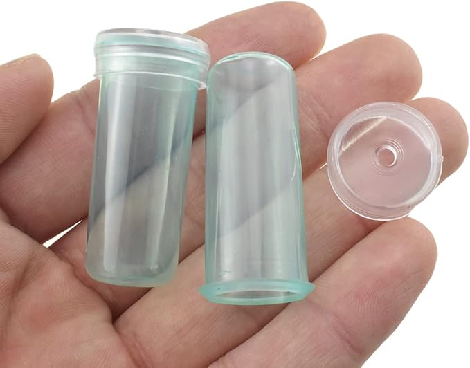 HAHIYO 60PCs 1.6X0.7Inch Transparent Green Plastic Floral Tubes Floral Water Tubes Flower Vials with Silicone Cap for Plants Fresh Flowers Arrangement Decoration Milkweed Cutting Florist Supplies