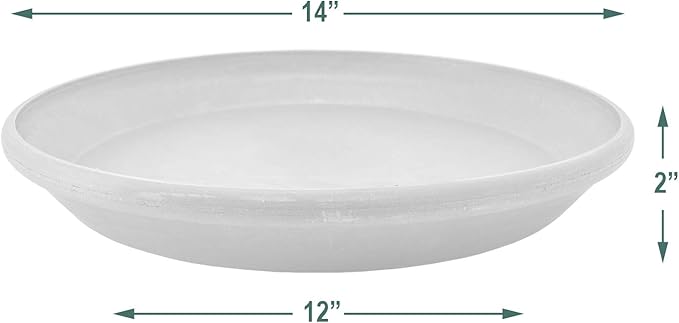 PSW AP35DC Saucer Drip, Durable Water Tray for Indoor and Outdoor Flower Plant Pots and Planters, 14-Inch, Dark Charcoal (Pack of 4)