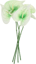 uxcell 4Pcs 11inch Artificial Anthurium Lily Flowers, Permanent Flower Bouquet for Home Arrangements Wedding Festival Decoration Crafts Store Decor Accessories, Light Green