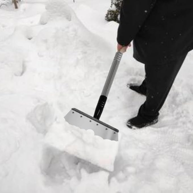 RISETEX Multifunctional Garden Flat Shovel，57" Heavy Duty Stainless Steel Cleaning Tool with Adjustable Handle for Weeding, Lawn Edging, Snow/Ice Removal & Digging, Durable Outdoor Spade & Scraper