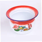 VANZACK Enamel Spittoon Portable Bedpan Urinal Pot for Adults and Children Vintage Style Durable Household Medical Aid