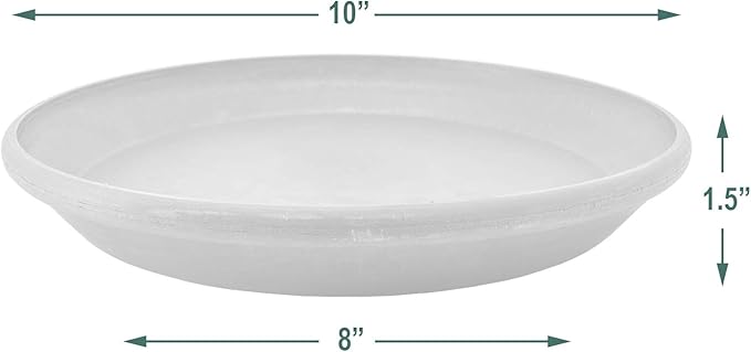 PSW Pot Collection AP25TC 10-inch Plastic/Stone/Wood Composite Plant Saucer Drip Tray – No Drainage Hole (Drillable), Indoor/Outer Water Tray, Terra Cotta Color