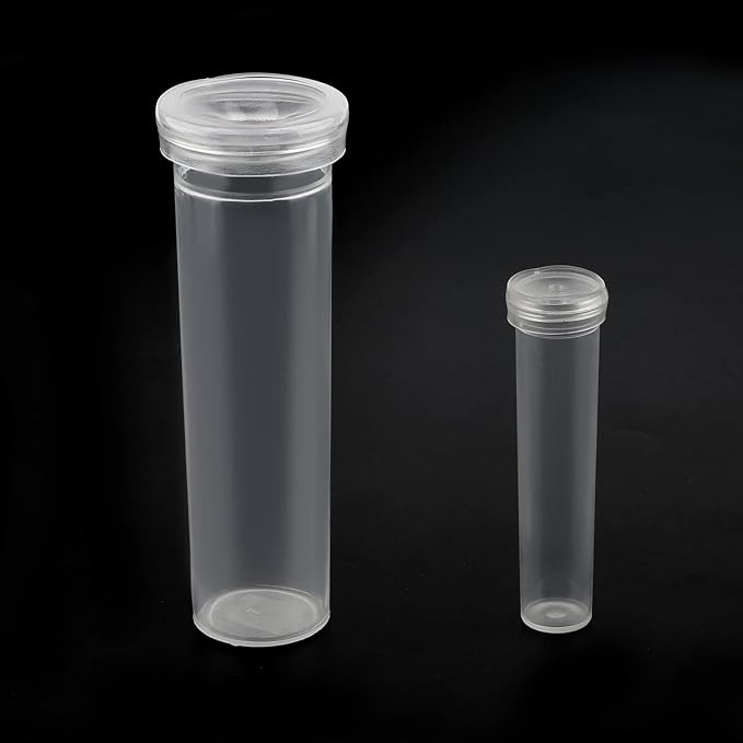 AIEX 6pcs 60ml Flower Water Tubes with Lid, Large Plastic Floral Water Tubes, Flower Tubes for Fresh Flowers Sunflower Milkweed Cutting Arrangement 4.1x1.8inch/10.8x3.6cm (Transparent)