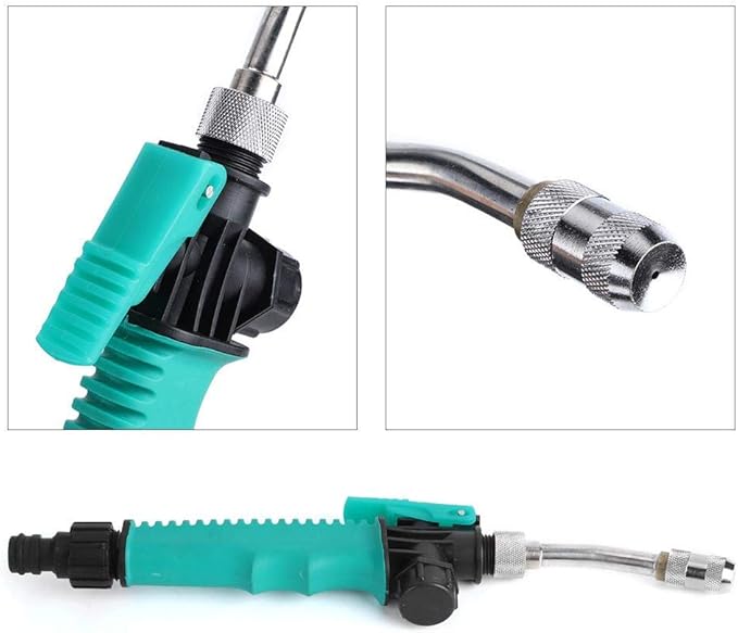 High-Pressure Garden Hose Nozzle Sprayer with Flow Control Valve, Adjustable Watering Wand for Car Washing, Garden Irrigation, and Household Cleaning (11.8in)