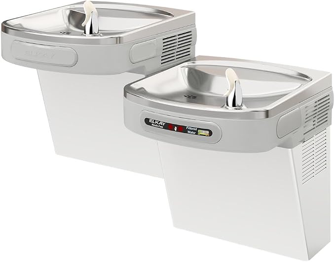 Elkay LZOSTL8SC Wall Mount Versatile Hands-Free Activation Bi-Level ADA Cooler Filtered Refrigerated Stainless