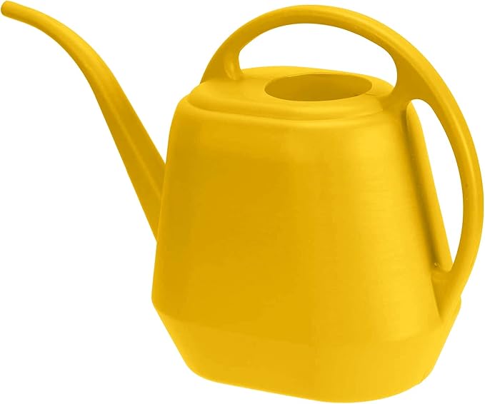 Fasmov Plastic Watering Can, Yellow, 1-Gallon