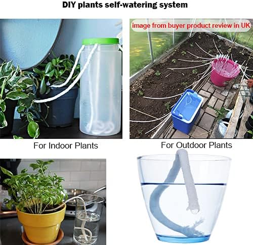 ORIMERC 30 feet 1/5 inch Self Watering Capillary Wicking Hydroponic Wick Cord Vacation Plant Sitter DIY Self-Watering Planter Pot Automatic Water System Device Potted Violet Auto Seedling Waterer Rope
