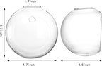 Yarlung 6 Pack Wall Hanging Planters Terrarium, 4.7 Inch Glass Oblate Globe Plants Containers, Wall Mount Clear Flower Vase for Propagating Hydroponics Plants, Air Plants (Plants Not Included)