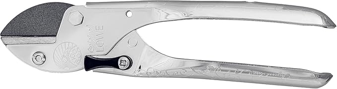 Original LÖWE 5, 100-Year Anniversary Edition - Professional Anvil Pruning Shears 5.100 Made of Metal with Stainless, Non-Stick Coated Steel Blade and Handcrafted Leather Holster
