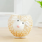 DIYOMR Cute Animal Ceramics Planter Small Succulent Pot Cartoon Shaped Plant Pot for Mini Plants Flower Cactus, Smooth Shiny Ceramic - Plants Not Included (Sheep)