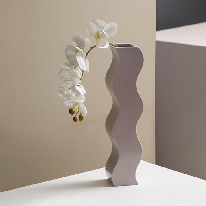 Abaodam Artificial Phalaenopsis Orchid Flower Stem Faux White Butterfly Orchid Simulation Flower for Home Decor Living Room Table Centerpiece