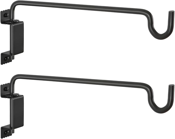 AILIN YELOKIE 16" 360° Swivel Plant Hange - Heavy Duty Solid Steel Wall Hook, 12-Directional Adjustable for Bird Feeders, Outdoor/Indoor Plants, Garden & Patio, Rust-Resistant Black