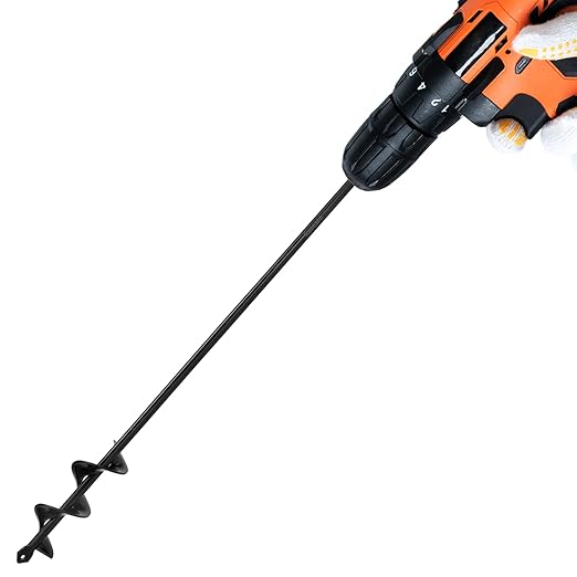 Auger Drill Bit for Planting Ruooson 1.6X17.5 in Garden AugerSpiral Drill, Easy Planter Rapid Planter Plant for 3/8" Hex Drive Drill <1Pcs>.