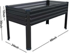 Galvanized Raised Garden Bed with Legs,2PCS 48×24×30in Elevated Planter Box for Backyard,Garden, Patio, Balcony, 350lb Capacity,Planters for Outdoor Plants,Black