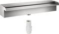 VEVOR Pool Fountain Stainless Steel Pool Waterfall Spillway with Pipe Connector Rectangular Garden Outdoor (11.8")