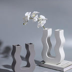 Realistic Faux Phalaenopsis Orchid Stem Fake Orchid Flowers Lifelike Plastic Artificial Flower for Home Decoration Living Room Table Ornament White