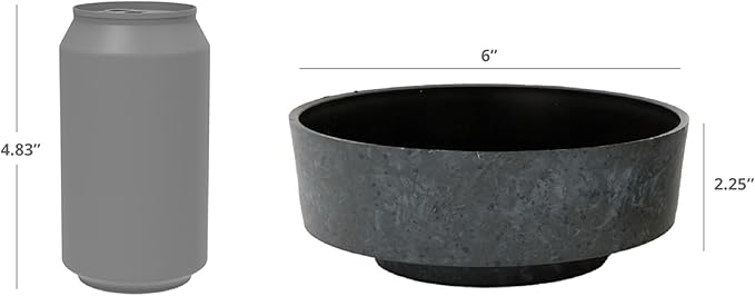 The HC Companies 6 Inch Round Plastic Succulent Capri Bowl 6"x6"x2.25" in Vanilla Bisque with Copper Bottom Color