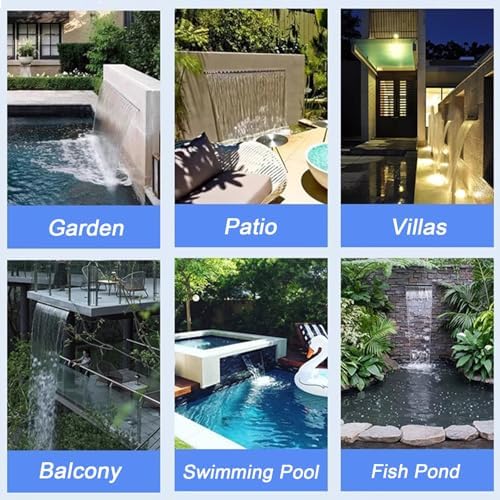 Waterfall Spillway for Indoor/Outdoor Decorative,Stainless Steel Fountain Spillway Kit Modern Embedded Design for Pool & Garden Ponds One Piece Runoff Outlet Ideal Water Feature for Backyard