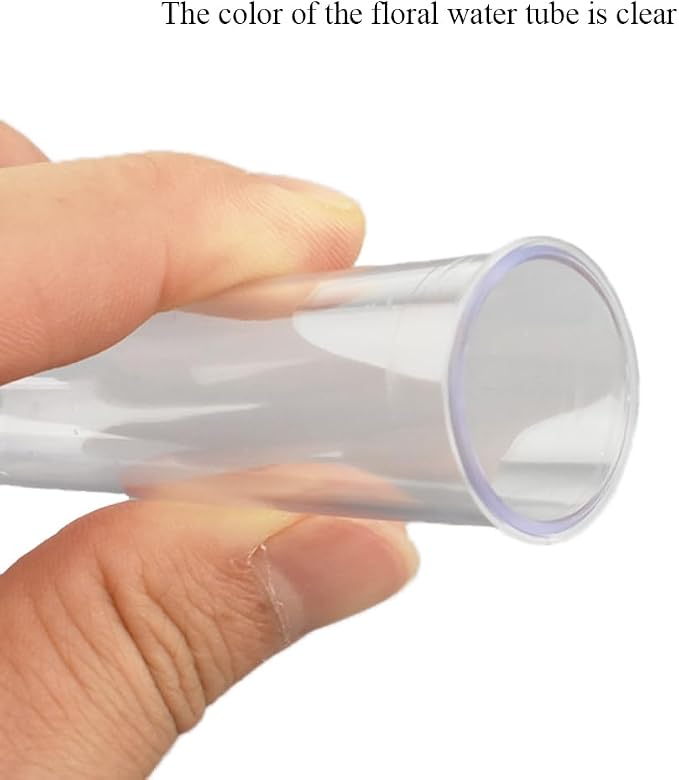 HAHIYO 25PCs 3.5X1Inch Transparent Plastic Floral Tubes Floral Water Tubes Flower Vials with Silicone Cap for Plants Fresh Flowers Arrangement Decoration Milkweed Cutting Florist Supplies