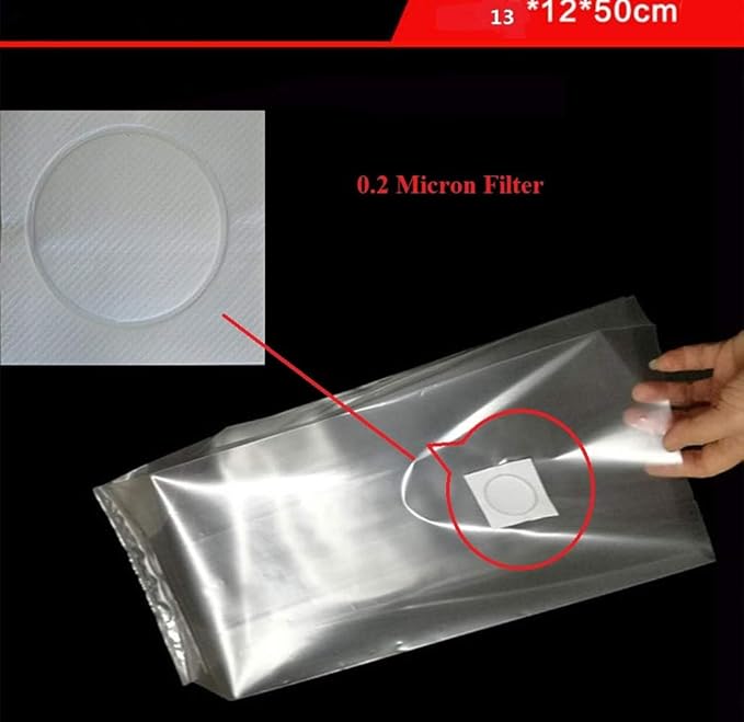 SUCOHANS 10 Count Mushroom Bags/All in One Mushroom Grow Bag/Farm-Mushroom Spawn/Sealable Spawn/Myco Bags,Large Size 8" X 5" X 19",0.2 Micron Filter, 3 Mil Polypropylene