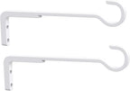 Saffruff 8 Inch 2 Pack White Heavy Duty Outdoor Plant Hangers, Iron Hanging Plant Brackets for Hanging Plants Outside, Metal Plant Hooks Plant Wall Hooks for Hanging Lantern, Bird Feeder