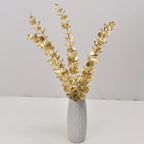 PASYOU Artificial Plants for Christmas Decor, Fake Gold Eucalyptus Plastic Grass Pick Shrubs Leaves Indoor Outdoor Home Garden Party Hotel Wedding Event Faux Table Decoration - 20 Inch Golden 10 Pack