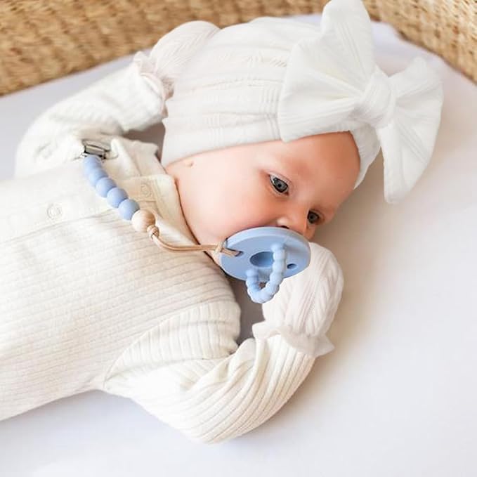 BQUBO Baby Turban Hats and Mittens Set Newborn Infant Hospital Hats Caps with Bows for Baby Boys Girls 0-12 Months