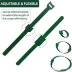 Green, Reusable, 100PCS, 8inch Adjustable Anti - Slip Nylon Plant Ties & Straps Featuring Hook and Loop Fasteners - Optimal for Climbing Plants Support Christmas Garland Ties (8 in x 0.5 in)