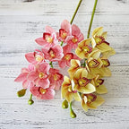Luxurious Large Branch Real Touch 3D Printing Orchid Artificial Flowers Living Room Decoration Flores Artificiales (Color : Pink)