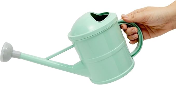 Farmlyn Creek Watering Can - Plant Waterer with Long Spout & Detachable Sprinkler Head - Compact Design for Indoor Garden - Kids Watering Can for Gardening - Green, 0.4 Gallon