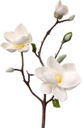 Artificial Flowers for Decoration,Simulated Flowers Simulation Big Magnolia Artificial Flower Orchid Fake Flowers Plant Living Room Home Wedding Decoration(White)
