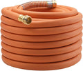 WiseFlow Garden Hose 75FT x 5/8", Heavy Duty Rubber Hose, Water Hose with Five Layered Braiding, Male Female Fittings, 1000PSI Burst, 300PSI Working (Orange)