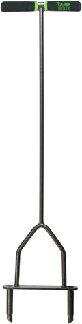Yard Butler Manual Lawn Coring Aerator, ID-6C - Lawn Care Tool for Aerating - Long-Handled - Power-Coated Steel Construction - Comfortable Cushioned Handles Garden Tool - Easy to Use